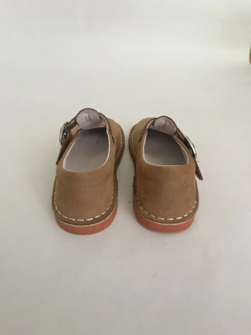 L' amourJoy Classic Nubuck Leather T-Strap Mary Jane Brown Size 11